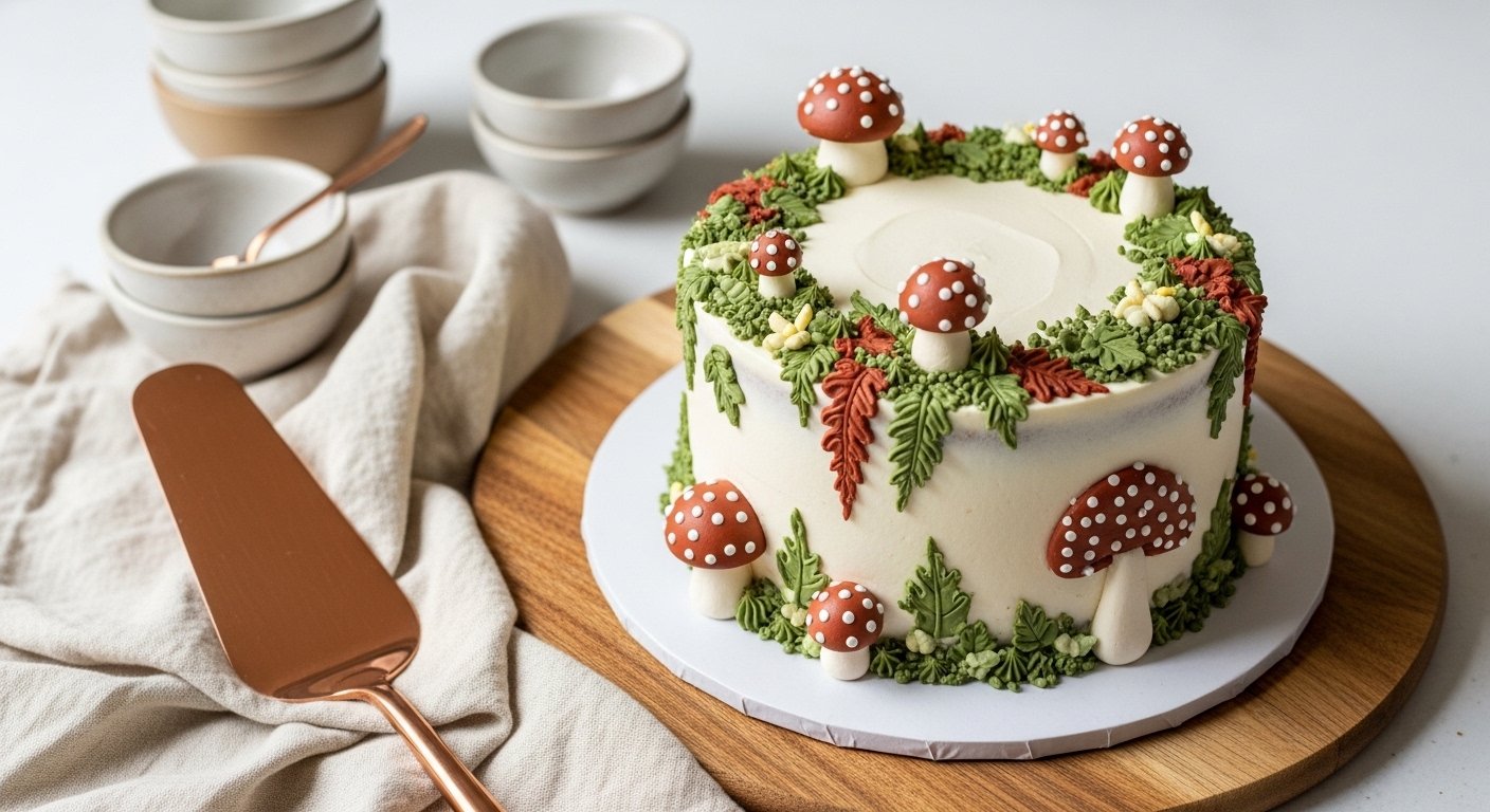 How to Decorate a Mushroom Cake With Easy Whimsical Details